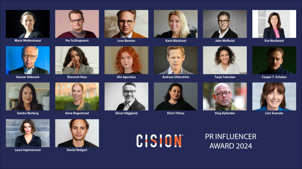 Nominerade, Cision PR Influencer Award 2024